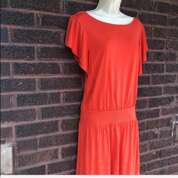 Banana Republic Orange Silk Dress - Picture 4 of 8